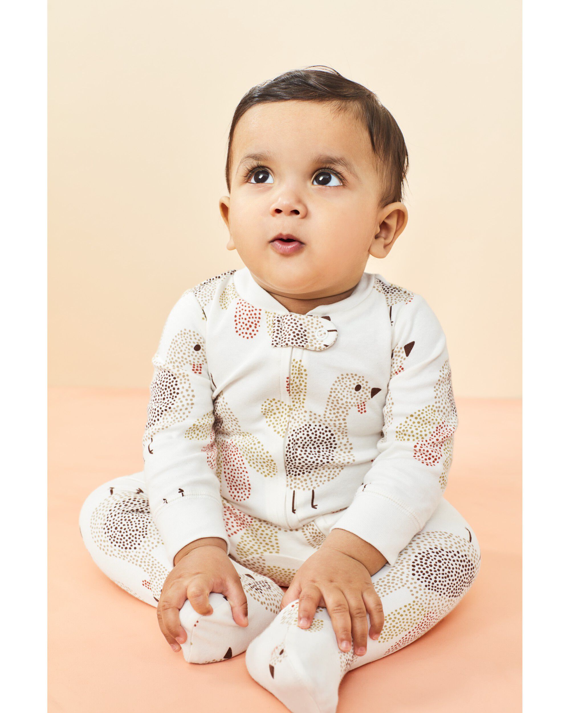 Multi Baby Turkey 2 Way Zip Cotton Sleep Play Pajamas skiphop